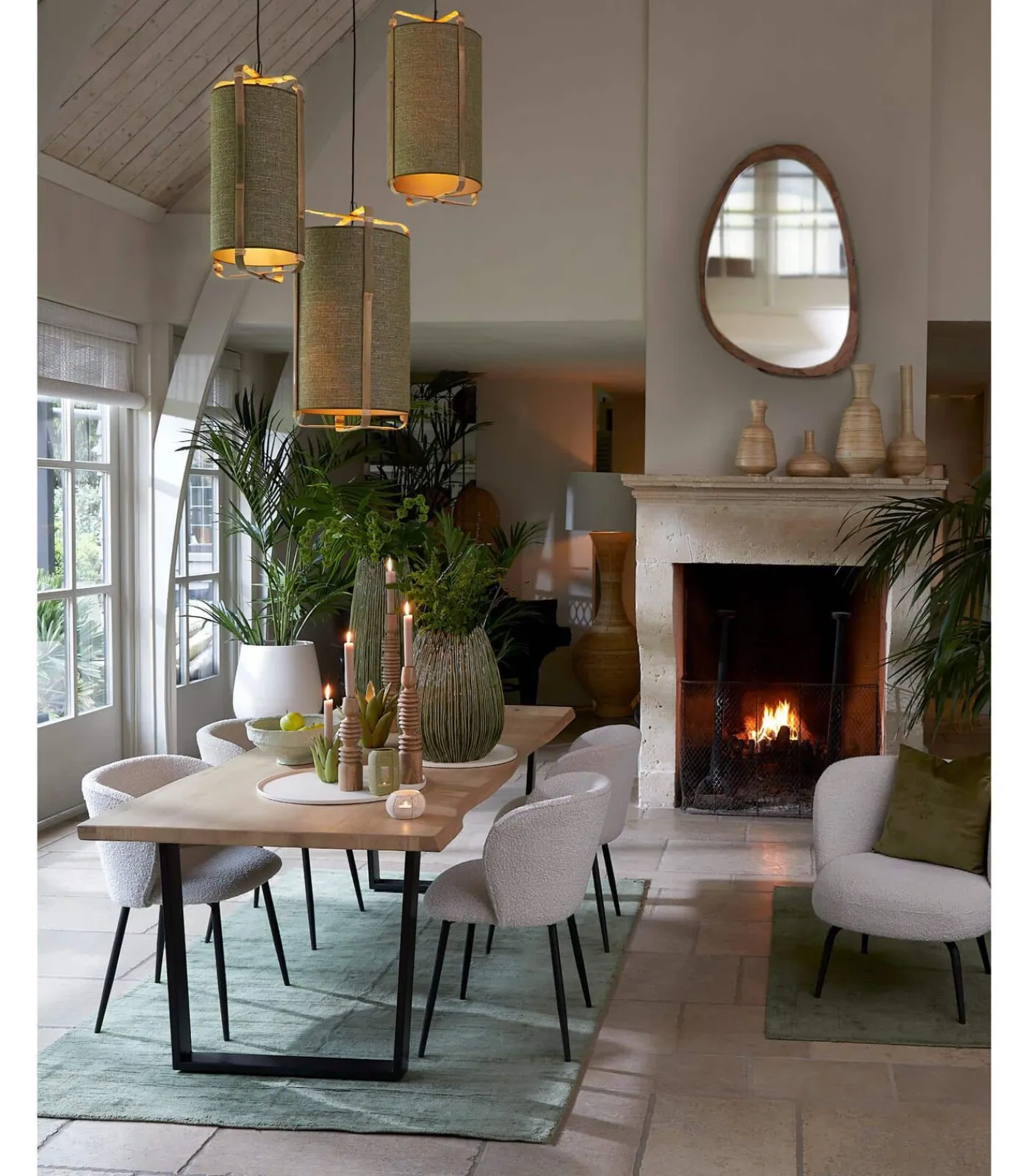 Light & Living Hanglamp Sendai - Groen - Ø42cm