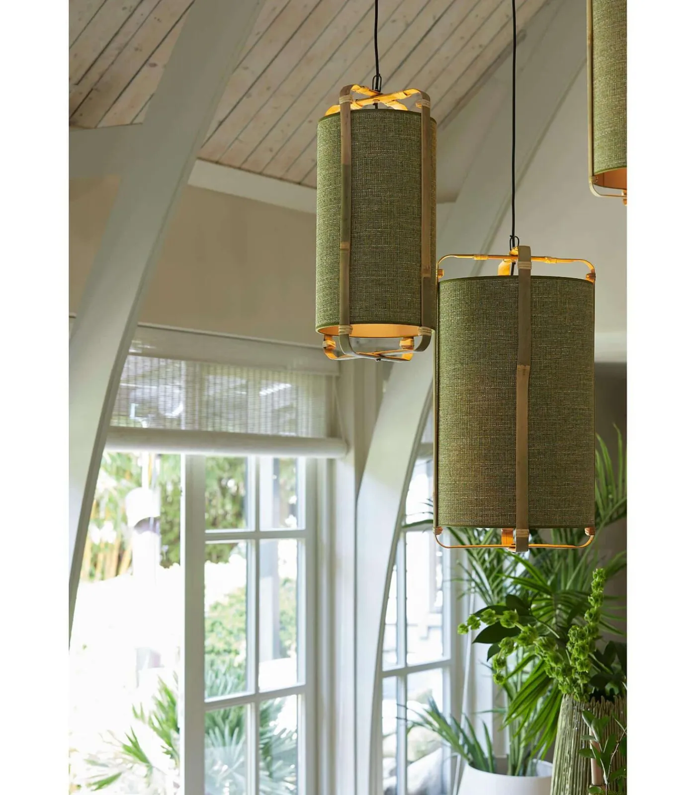 Light & Living Hanglamp Sendai - Groen - Ø42cm