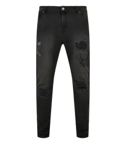 Hot HEAVY DESTROYED - Jeans - Zwart Lak Heren Jeans