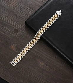 Outlet Heren Armband Jubilee - Zilver / Goud Kleurig - Staal Heren Armbanden