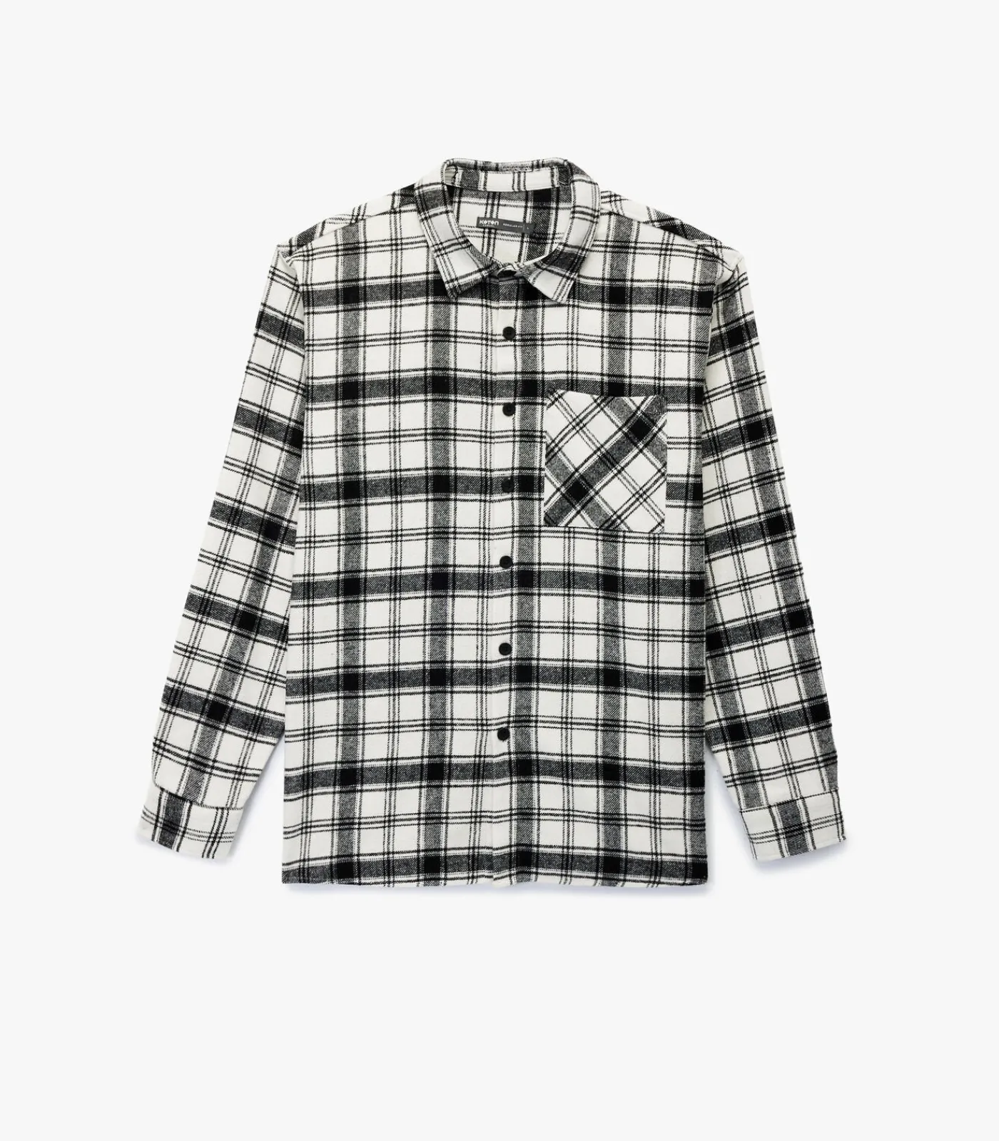 Heren Koton Heren Geruite Overhemd Lange Mouwen Regular Fit