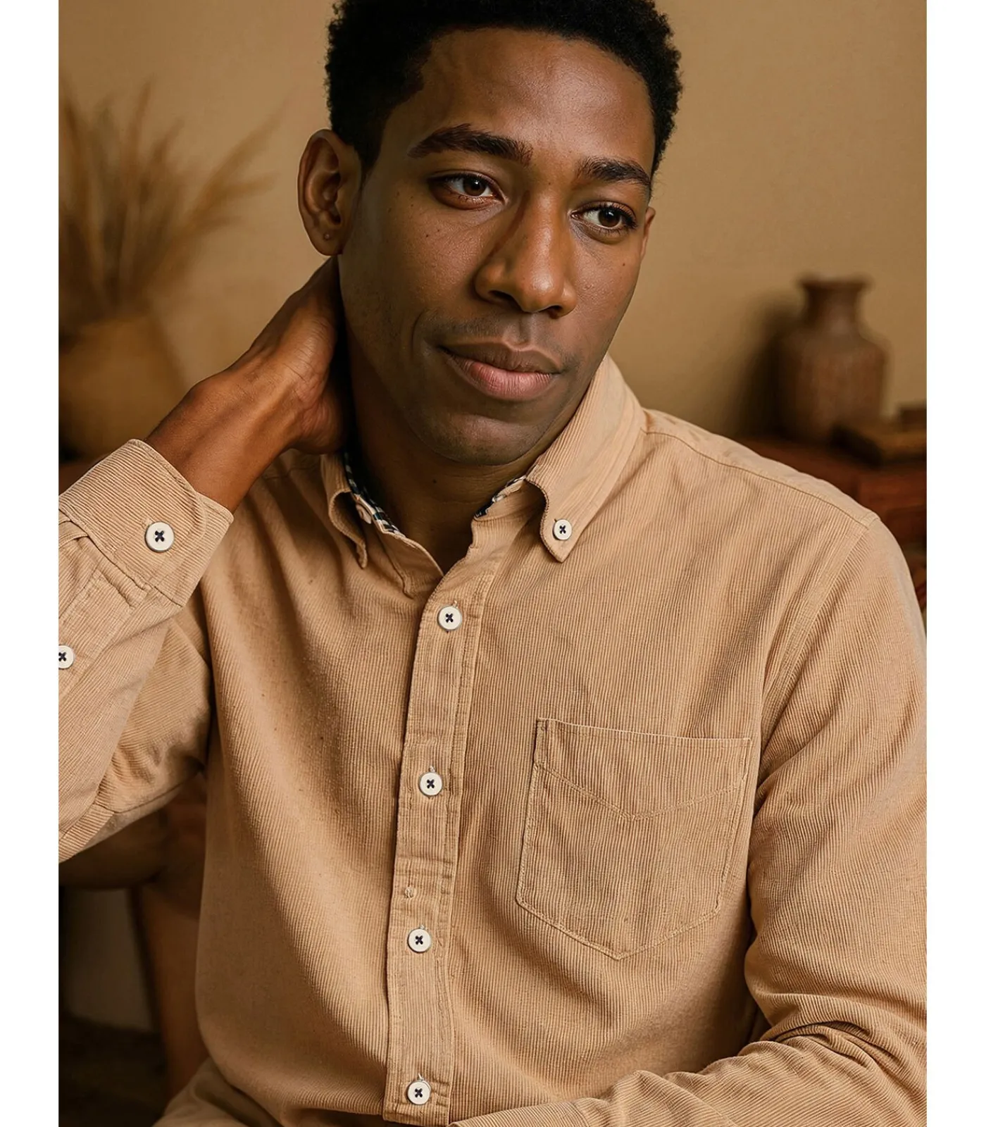 Heren J&JOY Heren grijs denim overhemd met zak