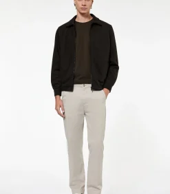 Heren Koton Heren Jas Viscose Blend Rits Zakdetails