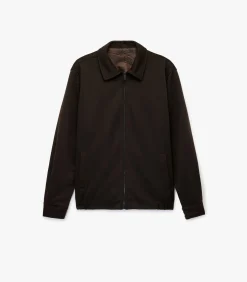 Heren Koton Heren Jas Viscose Blend Rits Zakdetails