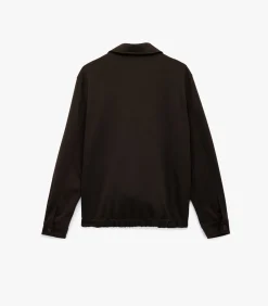 Heren Koton Heren Jas Viscose Blend Rits Zakdetails