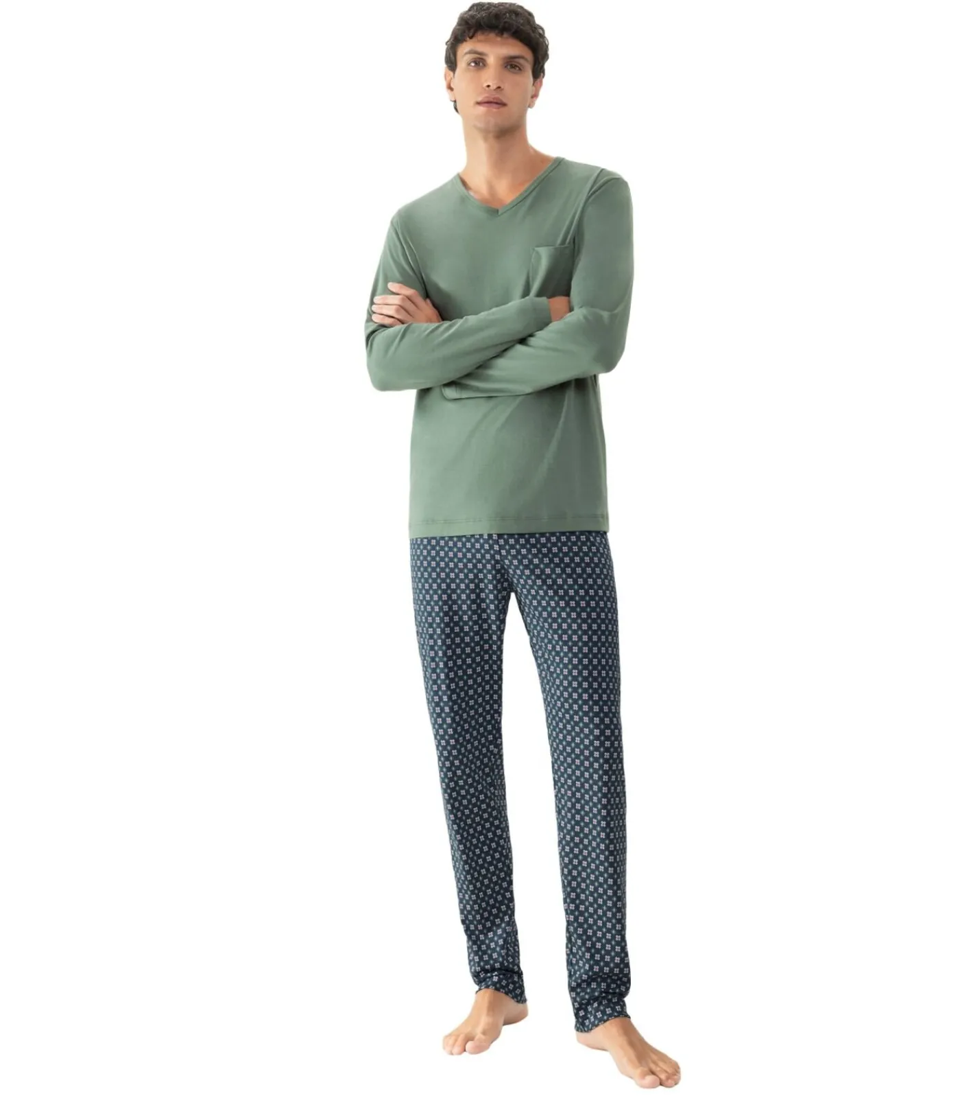 Heren Mey Heren Pyjama Groen