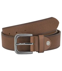 Sale heren riem reliëf leer bruin 40mm Heren Riemen