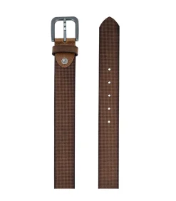 Sale heren riem reliëf leer bruin 40mm Heren Riemen