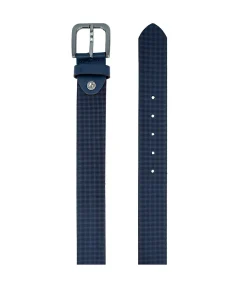 Heren Shirts & co heren riem reliëf leer marineblauw 40mm