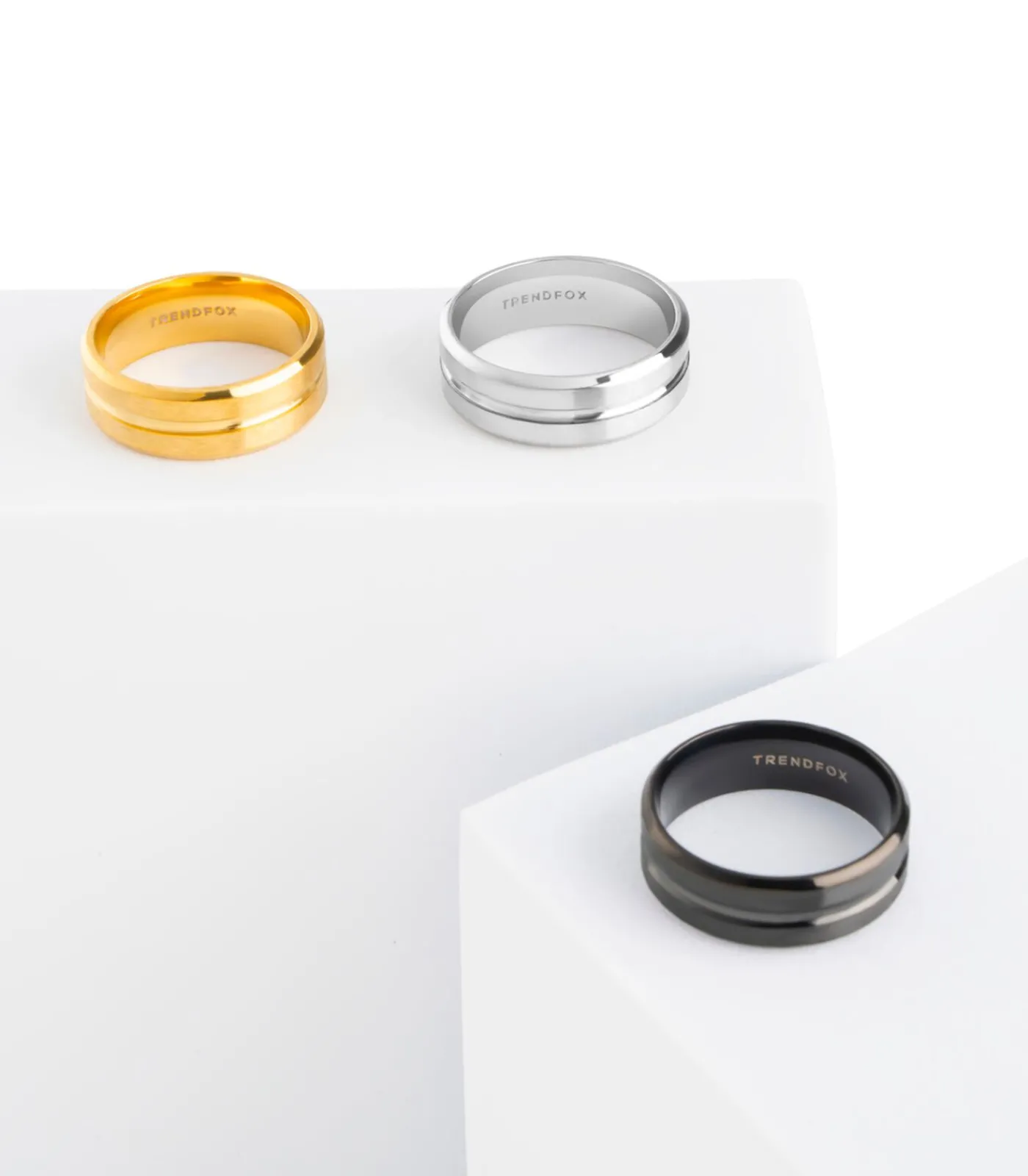 Clearance Heren Ring met Gegraveerde Streep - Zilver Kleurig - Staal Heren Ringen