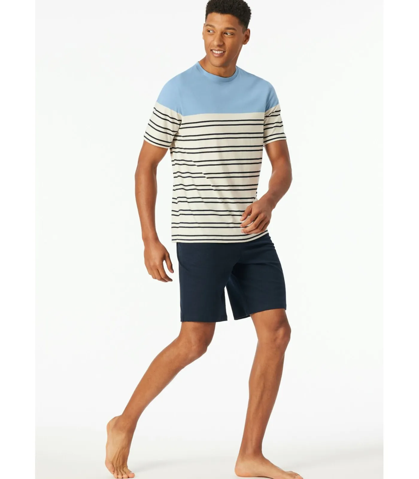 Clearance Heren Shortama Blauw Heren Pyjama's