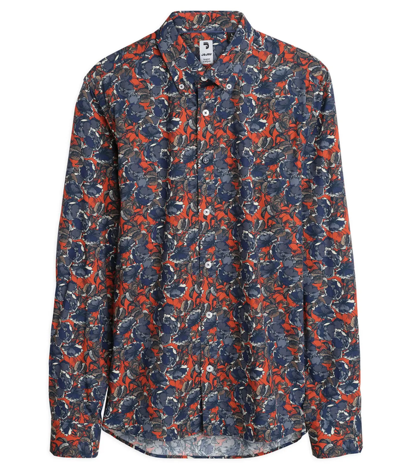 Online Herenblauw overhemd met bloemenpatroon Heren Hemden