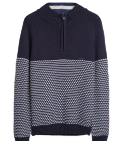 Discount Herentrui in twee texturen met hoge hals Heren Truien & Cardigans