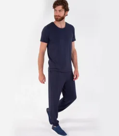 Heren ISOTONER Heren-T-shirt met korte mouwen Navy