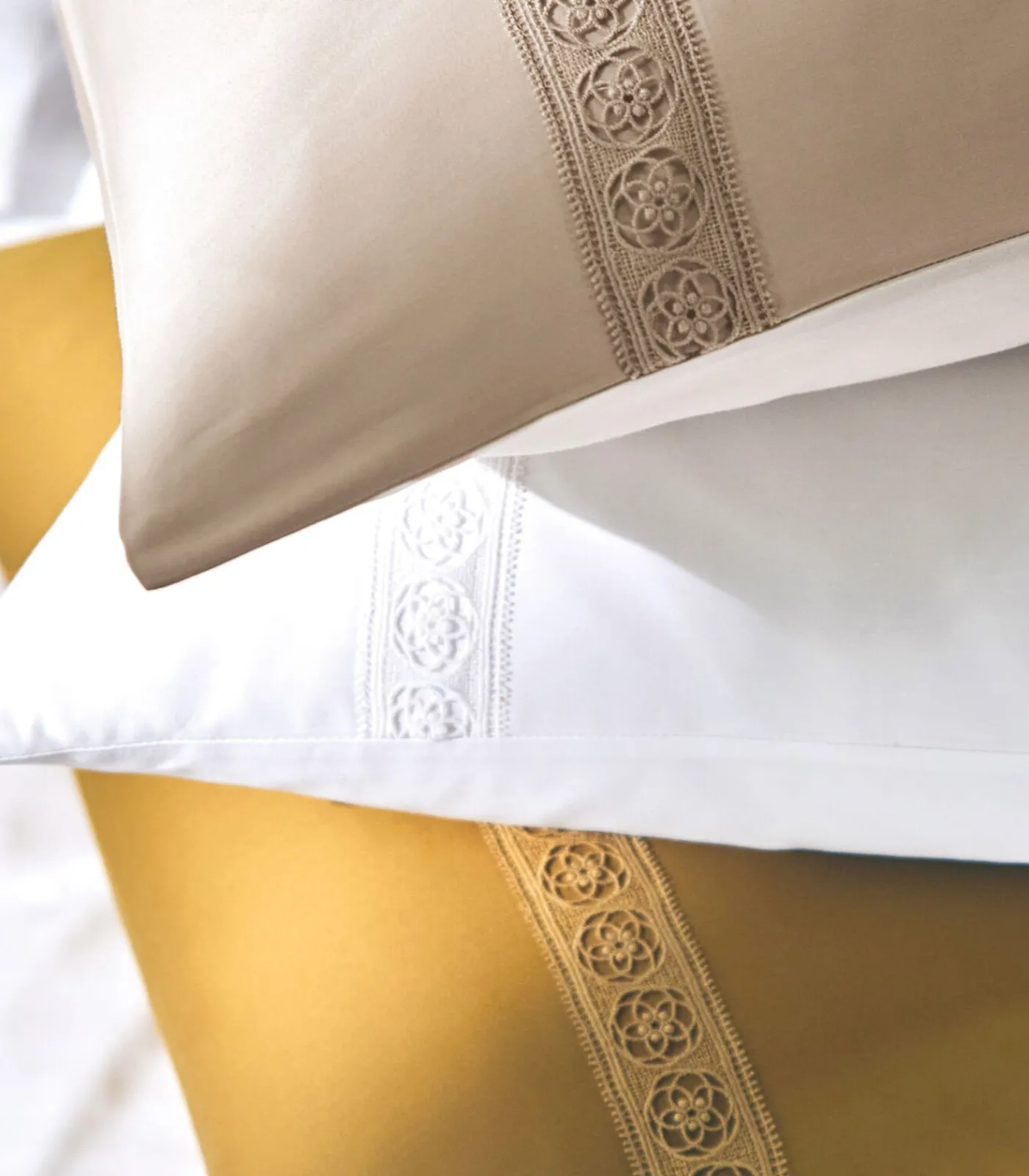 Clearance HERITAGE Blanc - Laken Satijn katoen Lakens