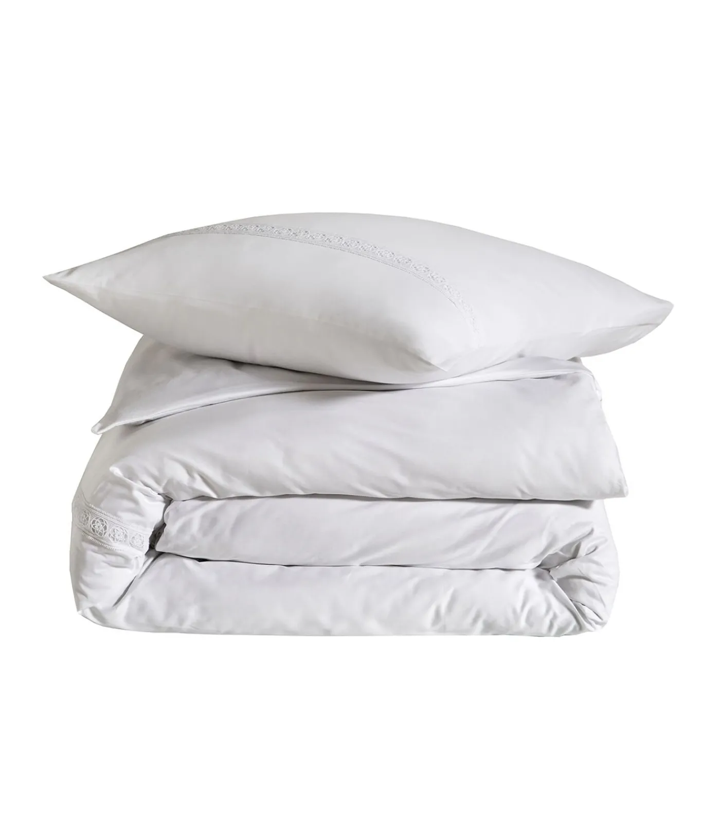 Clearance HERITAGE Blanc - Laken Satijn katoen Lakens