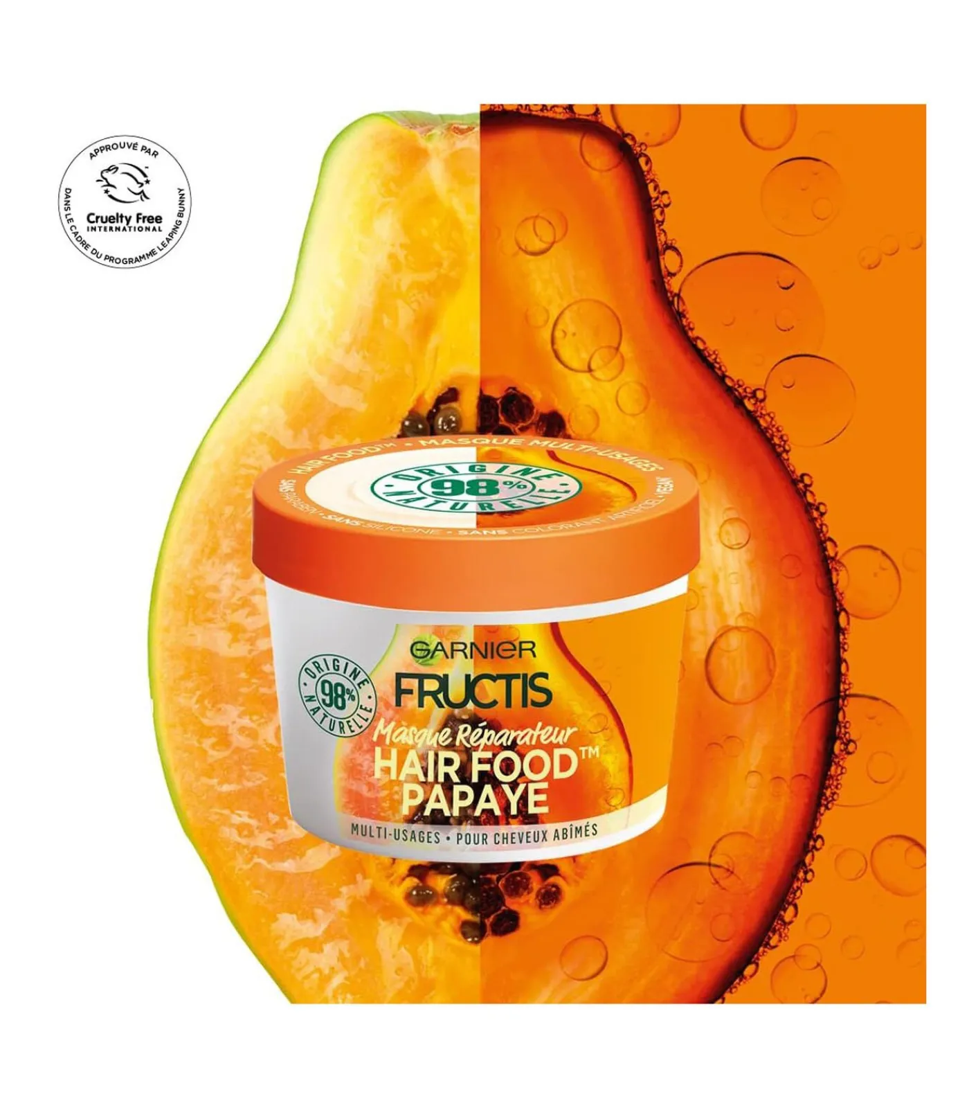 Hot Herstellend Masker Fructis Hair Food - Papaja 390 ml Haarolie