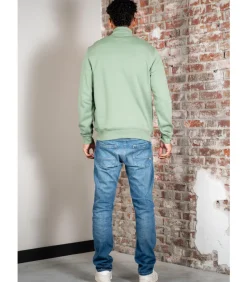 High neck zip up fleece sweatshirt - thyme Heren Truien & Cardigans