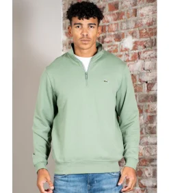 High neck zip up fleece sweatshirt - thyme Heren Truien & Cardigans