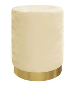 vidaXL Hocker met opbergruimte rond fluweel 31 x 37 cm abrikooskleurig
