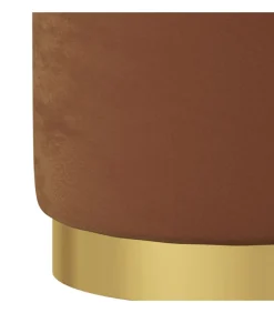 vidaXL Hocker met opbergruimte rond fluweel 31 x 37 cm bruin