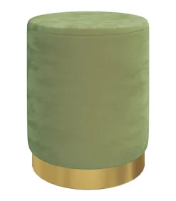 vidaXL Hocker met opbergruimte rond fluweel 31 x 37 cm mosterdgroen