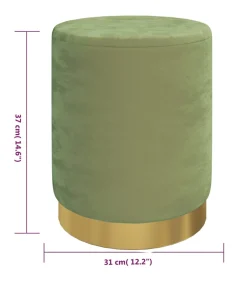 vidaXL Hocker met opbergruimte rond fluweel 31 x 37 cm mosterdgroen