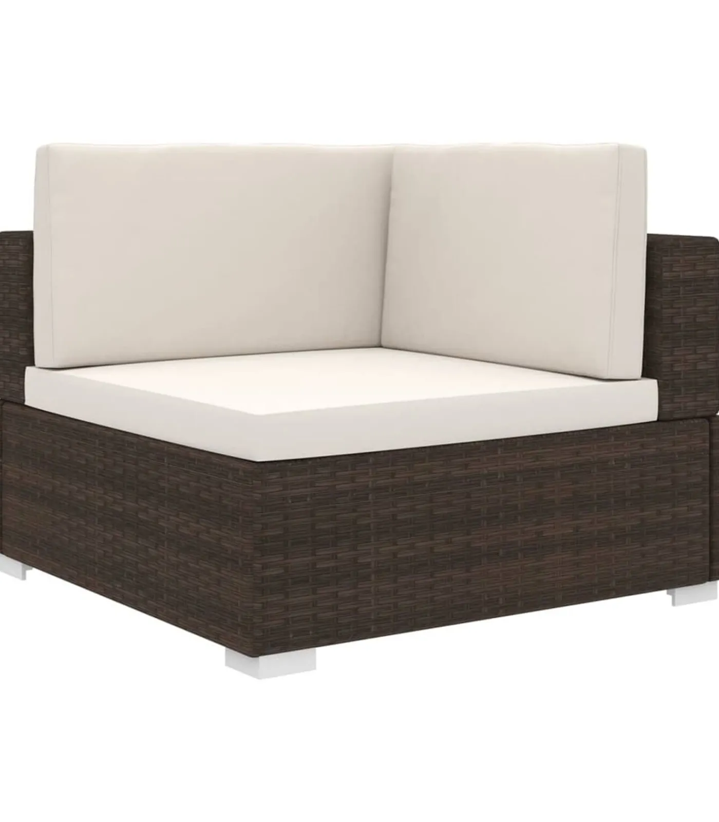 Best Hoekbank 1 st met kussens poly rattan bruin Tuinmeubelen