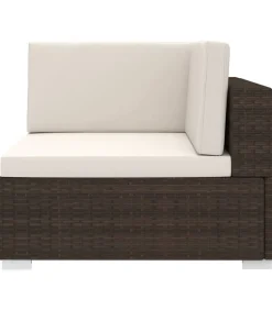 Best Hoekbank 1 st met kussens poly rattan bruin Tuinmeubelen