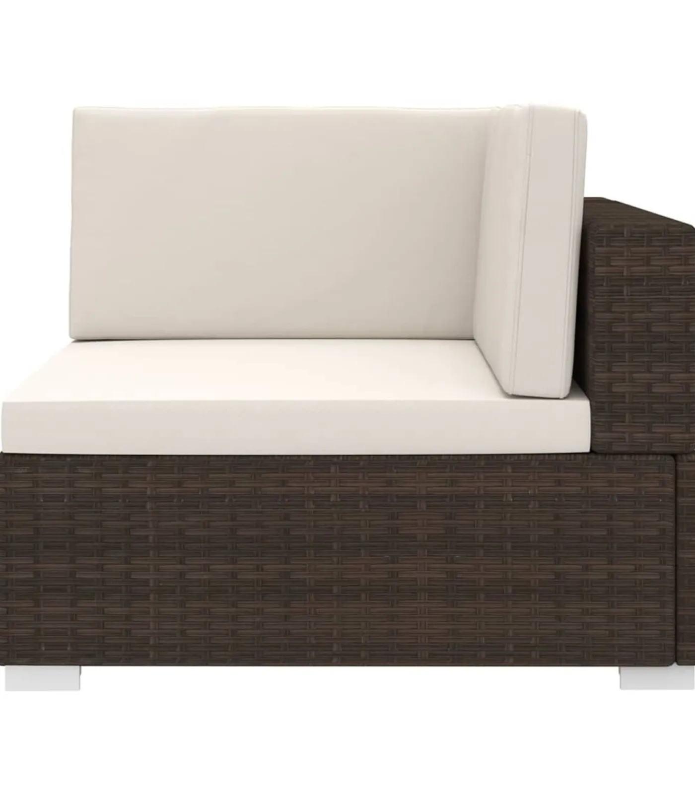 Best Hoekbank 1 st met kussens poly rattan bruin Tuinmeubelen