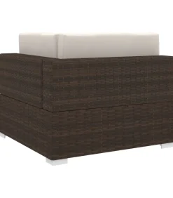 Best Hoekbank 1 st met kussens poly rattan bruin Tuinmeubelen