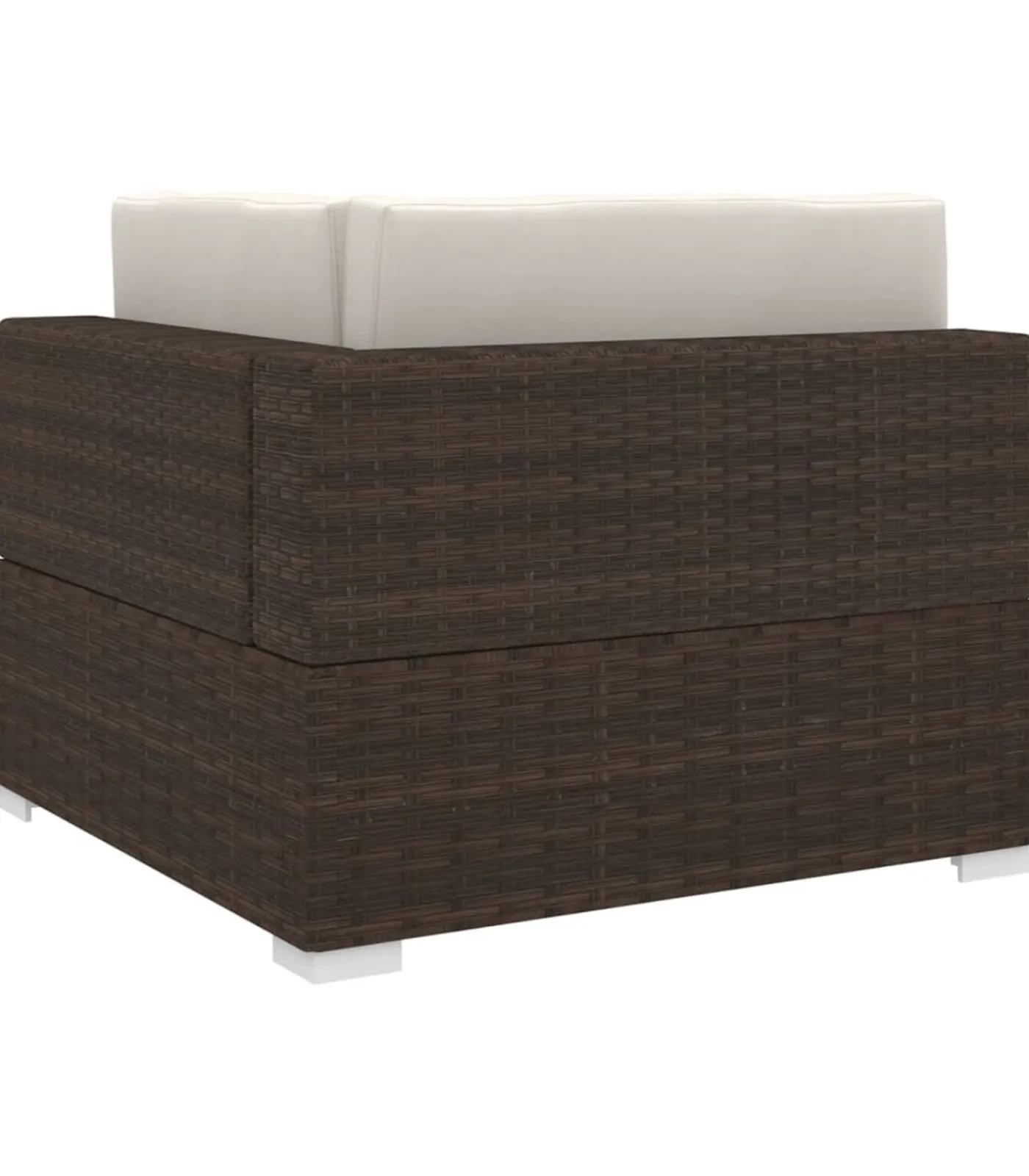 Best Hoekbank 1 st met kussens poly rattan bruin Tuinmeubelen