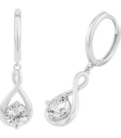 Outlet hoepel oorbellen voor dames, 925 Sterling zilver, zirkonia synth. DAMES Oorbellen
