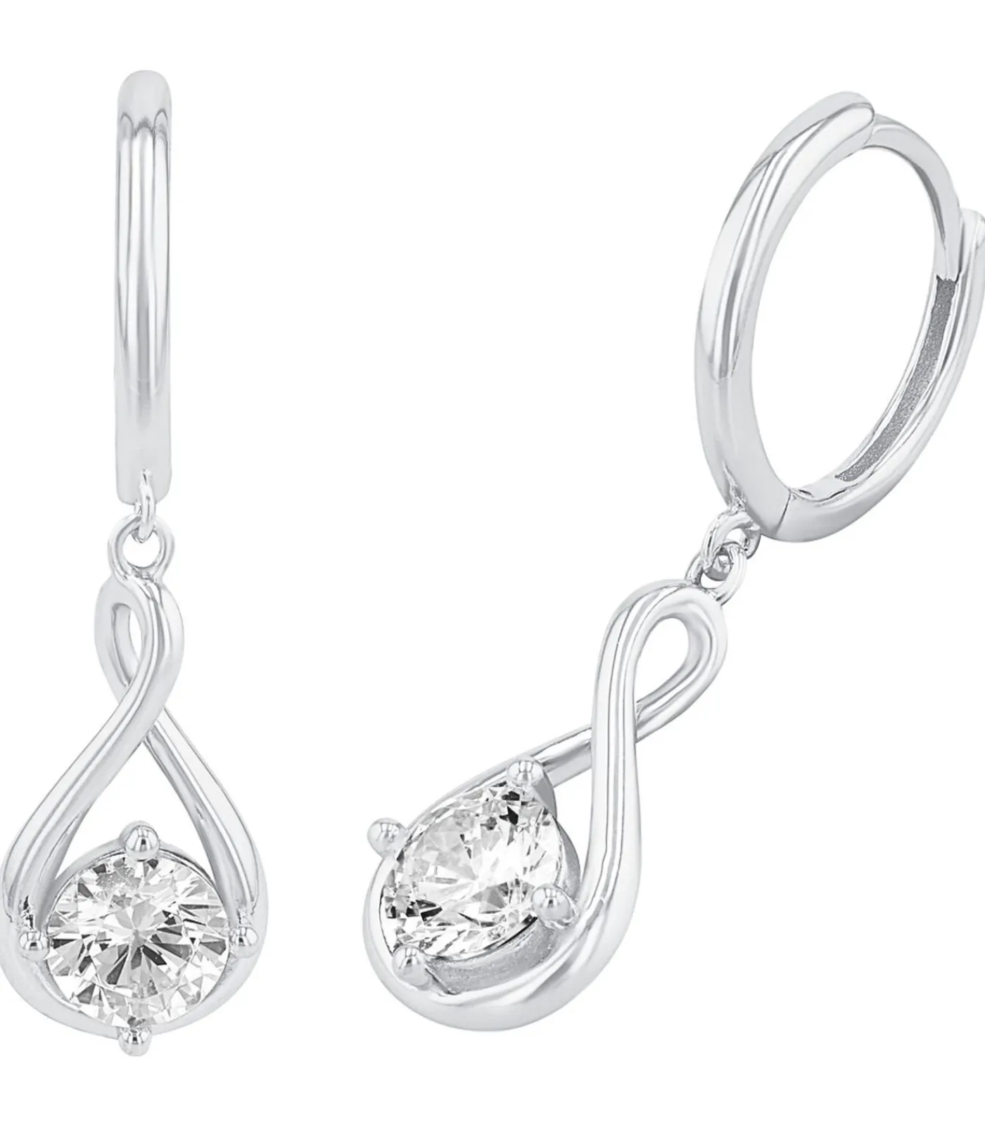 Outlet hoepel oorbellen voor dames, 925 Sterling zilver, zirkonia synth. DAMES Oorbellen