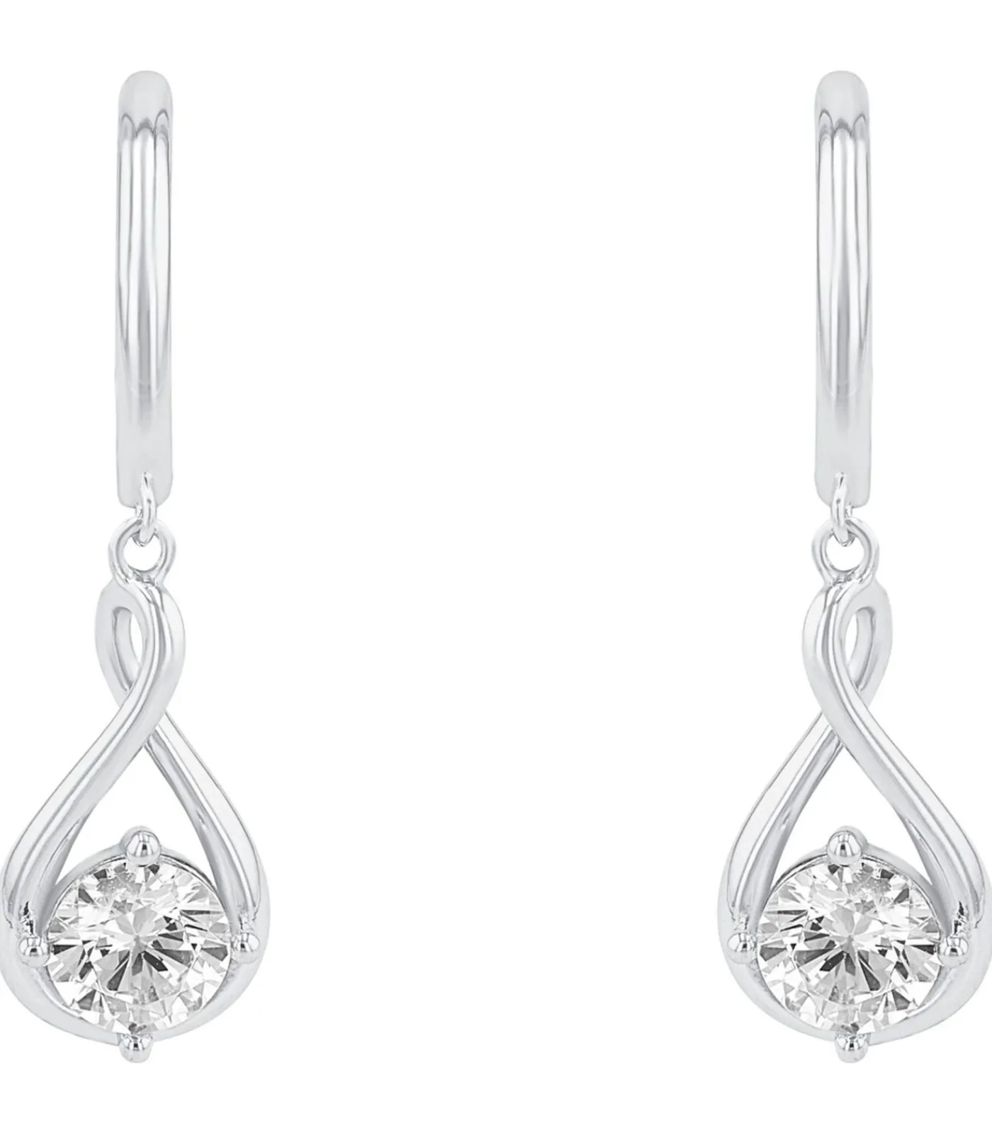 Outlet hoepel oorbellen voor dames, 925 Sterling zilver, zirkonia synth. DAMES Oorbellen