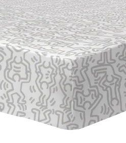 Discount Hoeslaken, bedrukt 100% katoen, KEITH HARING RED LOVE Hoeslakens