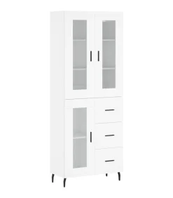 vidaXL Hoge kast 69,5x34x180 cm bewerkt hout wit