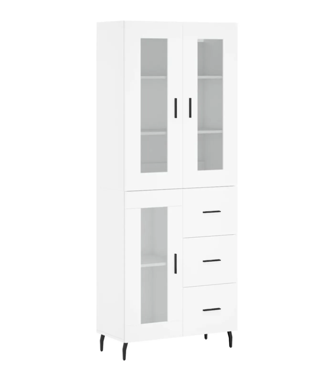 vidaXL Hoge kast 69,5x34x180 cm bewerkt hout wit