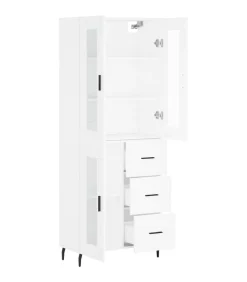 vidaXL Hoge kast 69,5x34x180 cm bewerkt hout wit