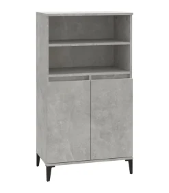 vidaXL Hoge kast 60x36x110 cm bewerkt hout betongrijs