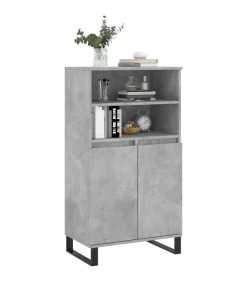 vidaXL Hoge kast 60x36x110 cm bewerkt hout betongrijs