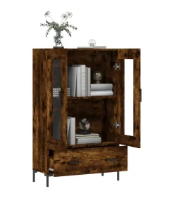 vidaXL Hoge kast 69,5x31x115 cm bewerkt hout gerookt eikenkleurig