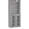 Discount Hoge kast 69,5x34x180 cm bewerkt hout grijs sonoma eikenkleurig Meubels