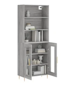 Discount Hoge kast 69,5x34x180 cm bewerkt hout grijs sonoma eikenkleurig Meubels