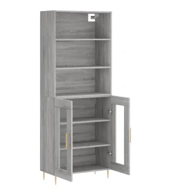 Discount Hoge kast 69,5x34x180 cm bewerkt hout grijs sonoma eikenkleurig Meubels