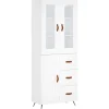 vidaXL Hoge kast 69,5x34x180 cm bewerkt hout wit