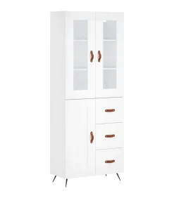 vidaXL Hoge kast 69,5x34x180 cm bewerkt hout wit