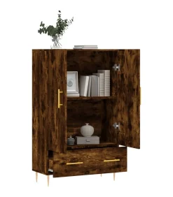 vidaXL Hoge kast 69,5x31x115 cm bewerkt hout gerookt eikenkleurig