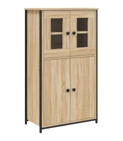 vidaXL Hoge kast 62x32x106,5 cm bewerkt hout sonoma eikenkleurig