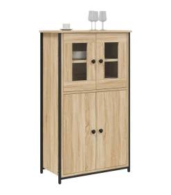 vidaXL Hoge kast 62x32x106,5 cm bewerkt hout sonoma eikenkleurig